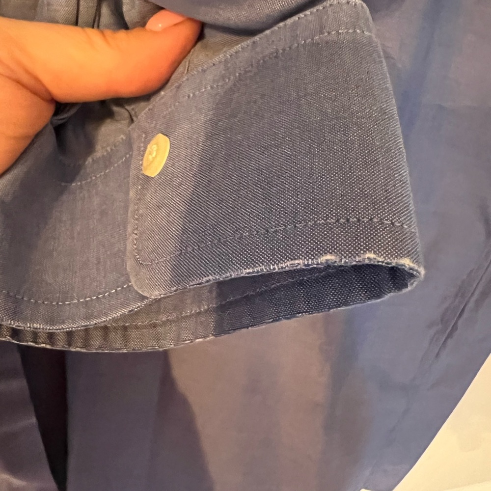 Brooks Brothers 346 Solid Blue Solid Non Iron Dre… - image 4